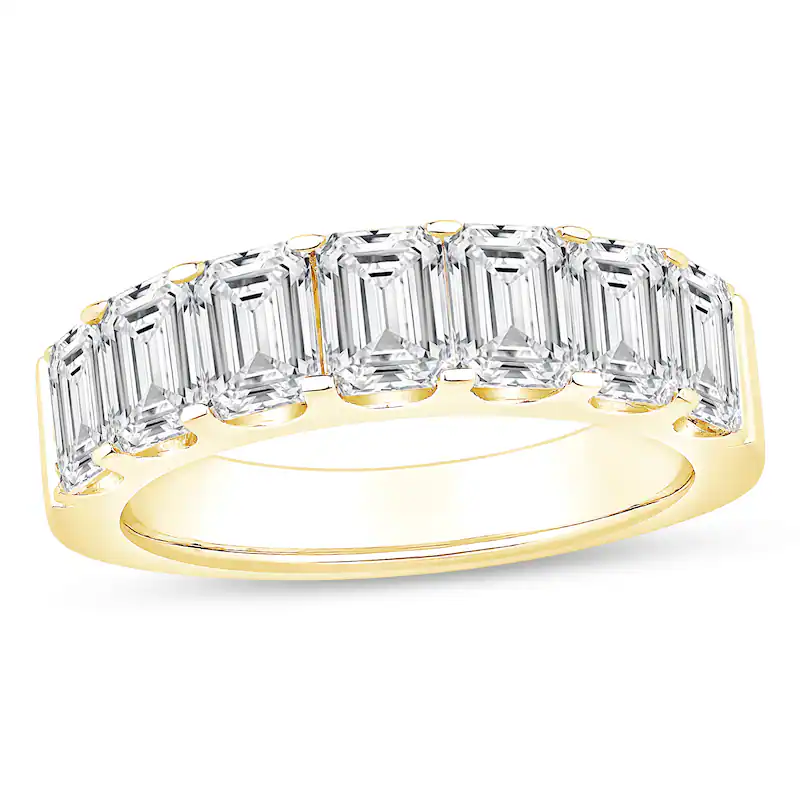 14K Gold 2.5 CT. T.W Emerald Lab Created Diamond Wedding Ring D Color VS1-VVS1 Clarity 3EX IGI Certified