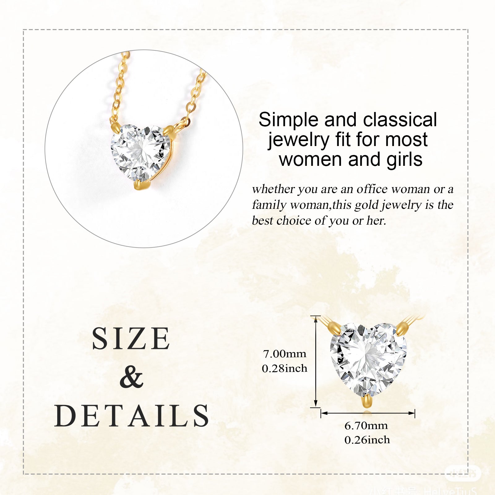 14K Gold 1 CT.T.W. Moissanite Heart Pendant Necklace