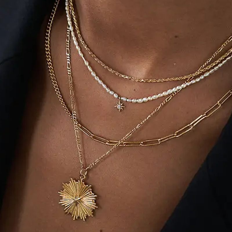 Sterling Silver with Yellow Gold Plated Cuban Link & Paperclip Fusion Necklace