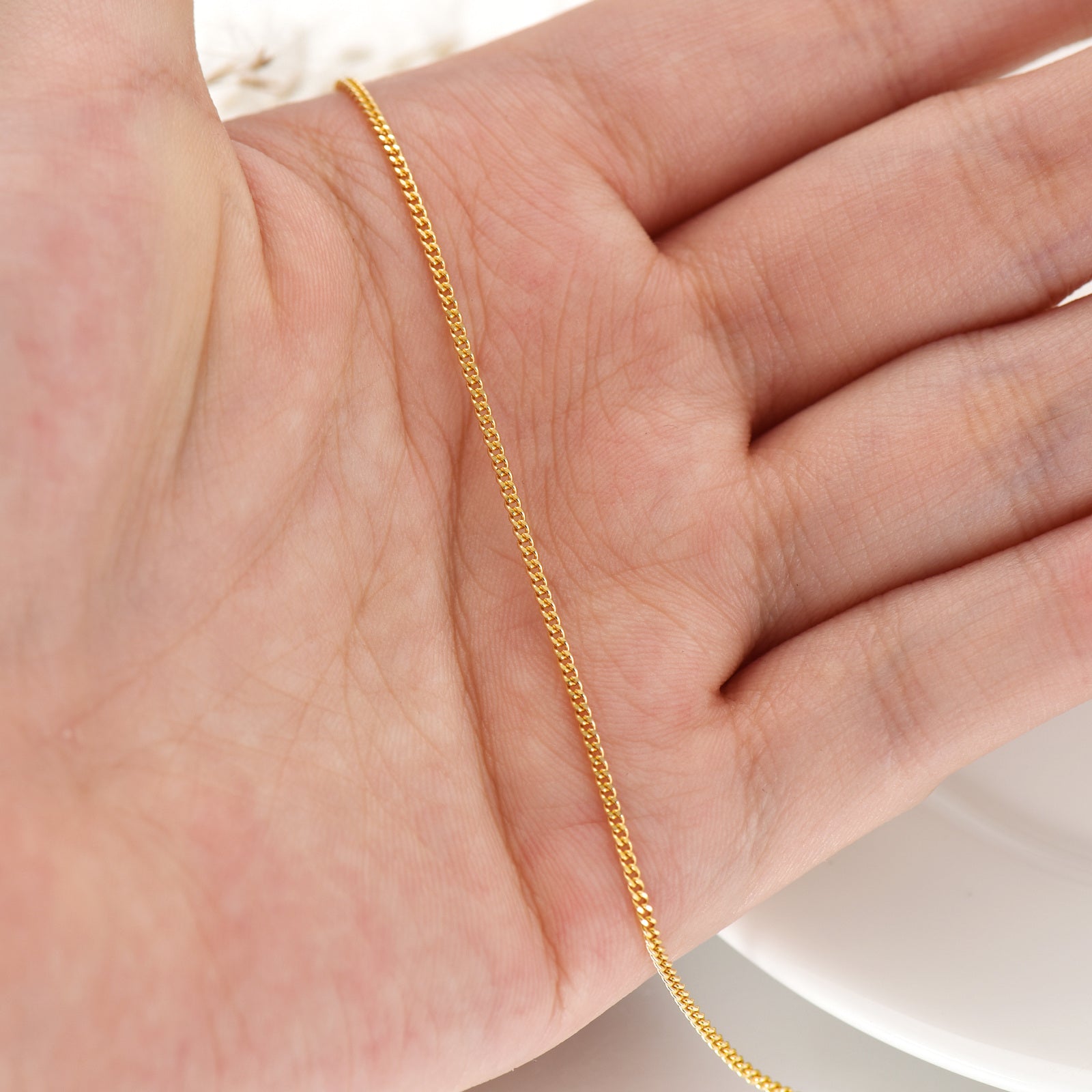 14K Gold Curb Link Chain Necklace