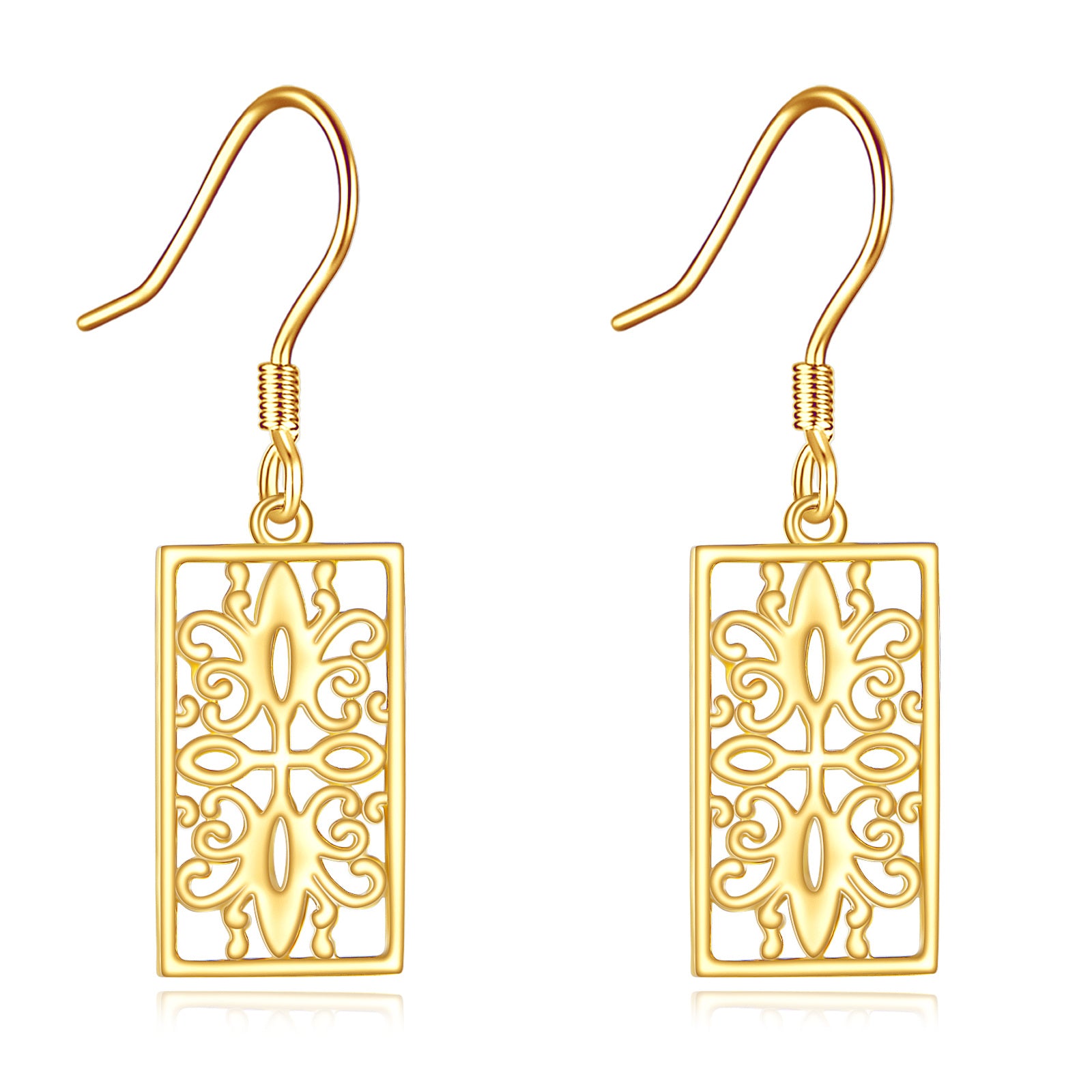 14K Gold Daffodil Drop Earrings