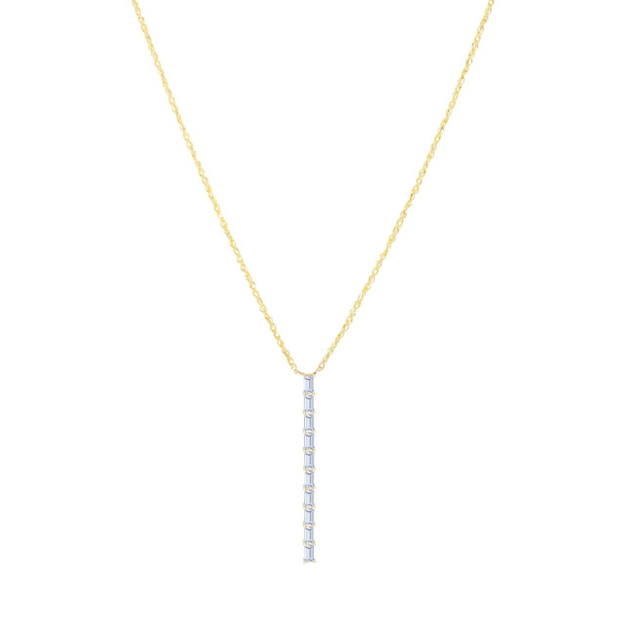 Diamond Vertical Bar Pendant Necklace