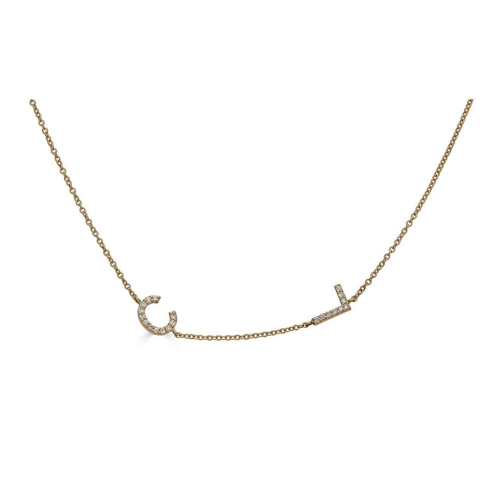 Pave Diamond Initial Necklace