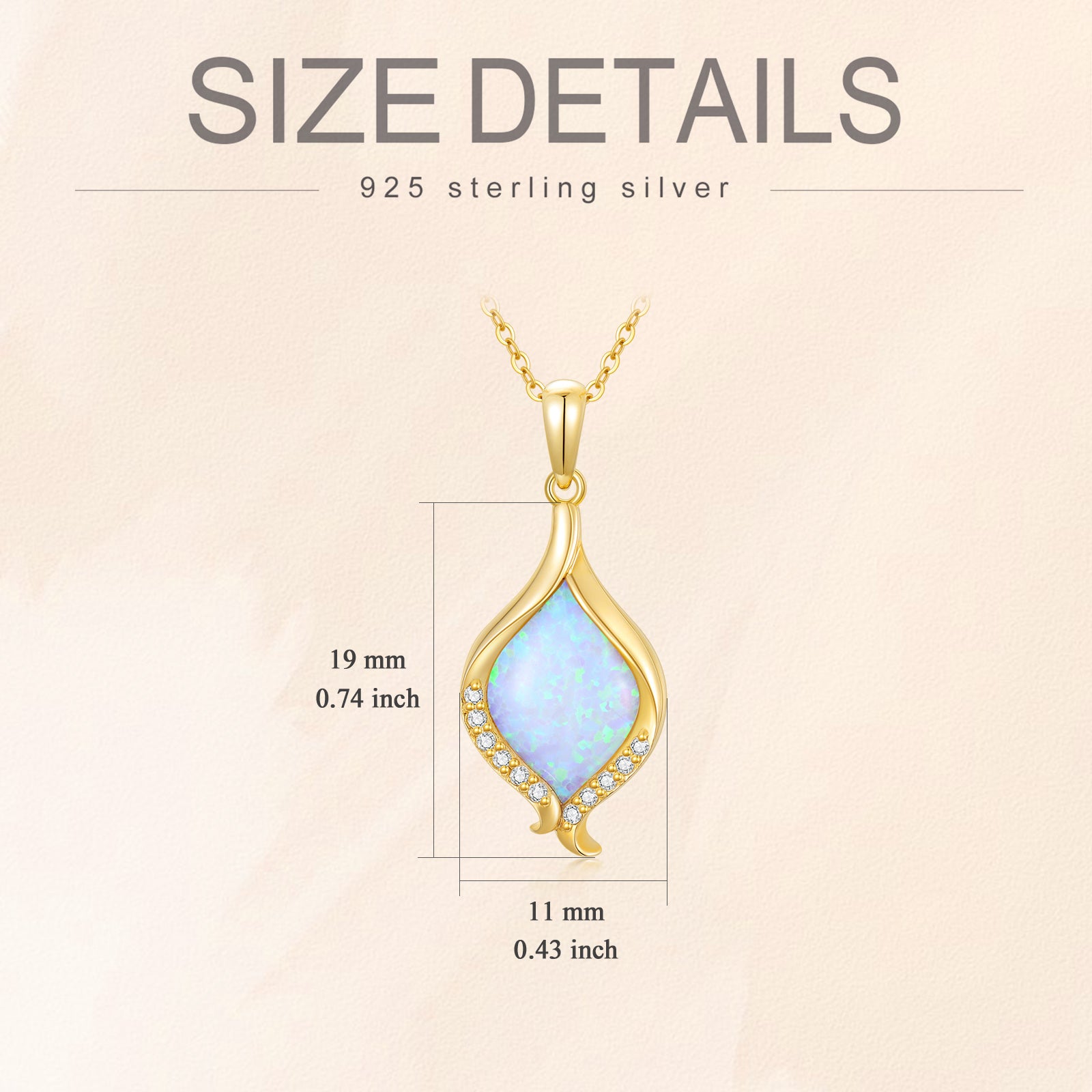 14K Gold Diamond & Opal Pendant Necklace