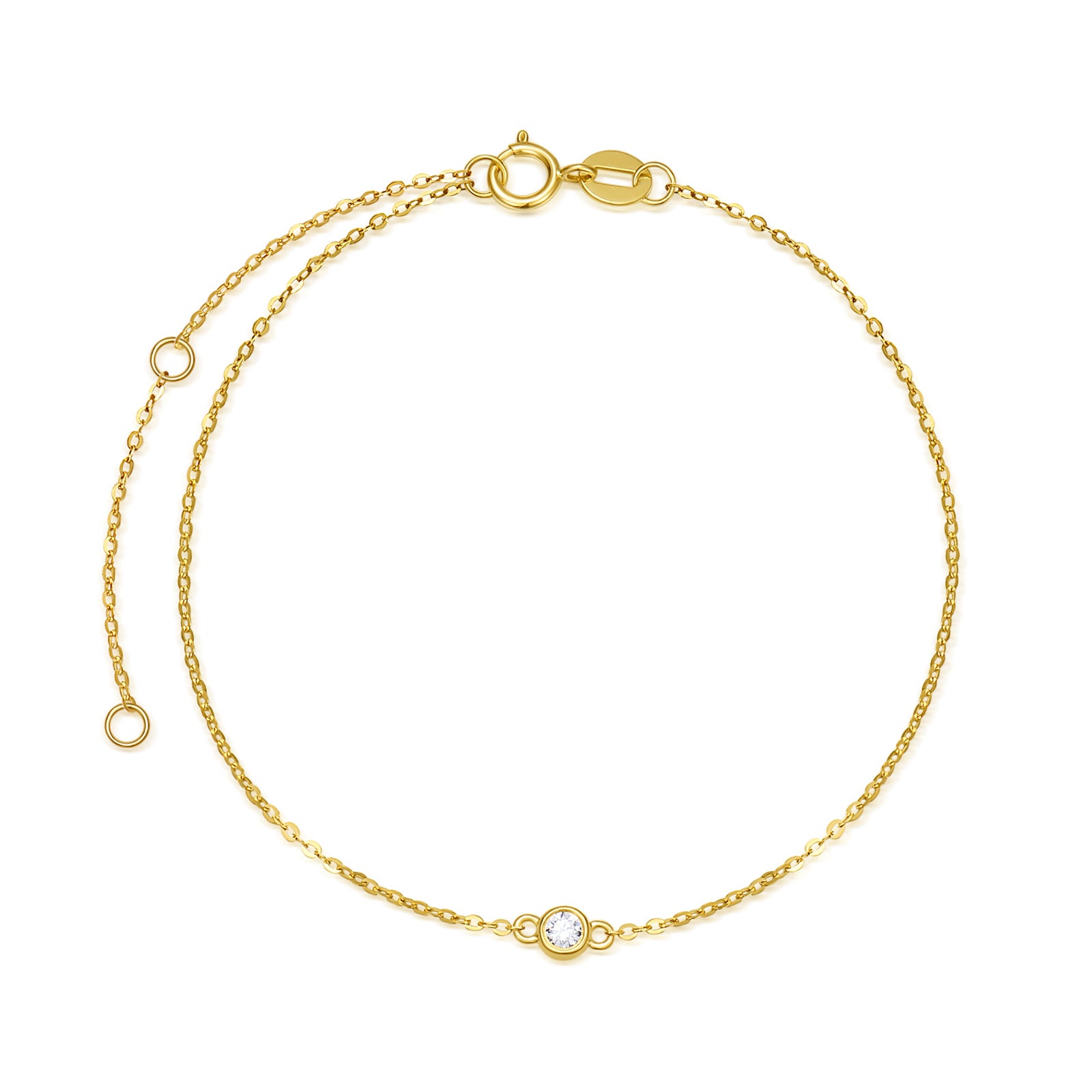 14K Gold Diamond Charm Bracelet
