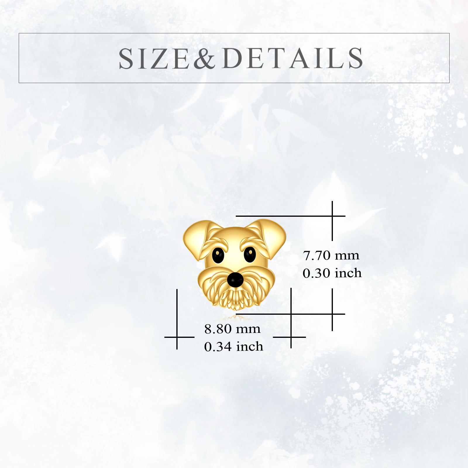 14K Gold Dog Stud Earrings