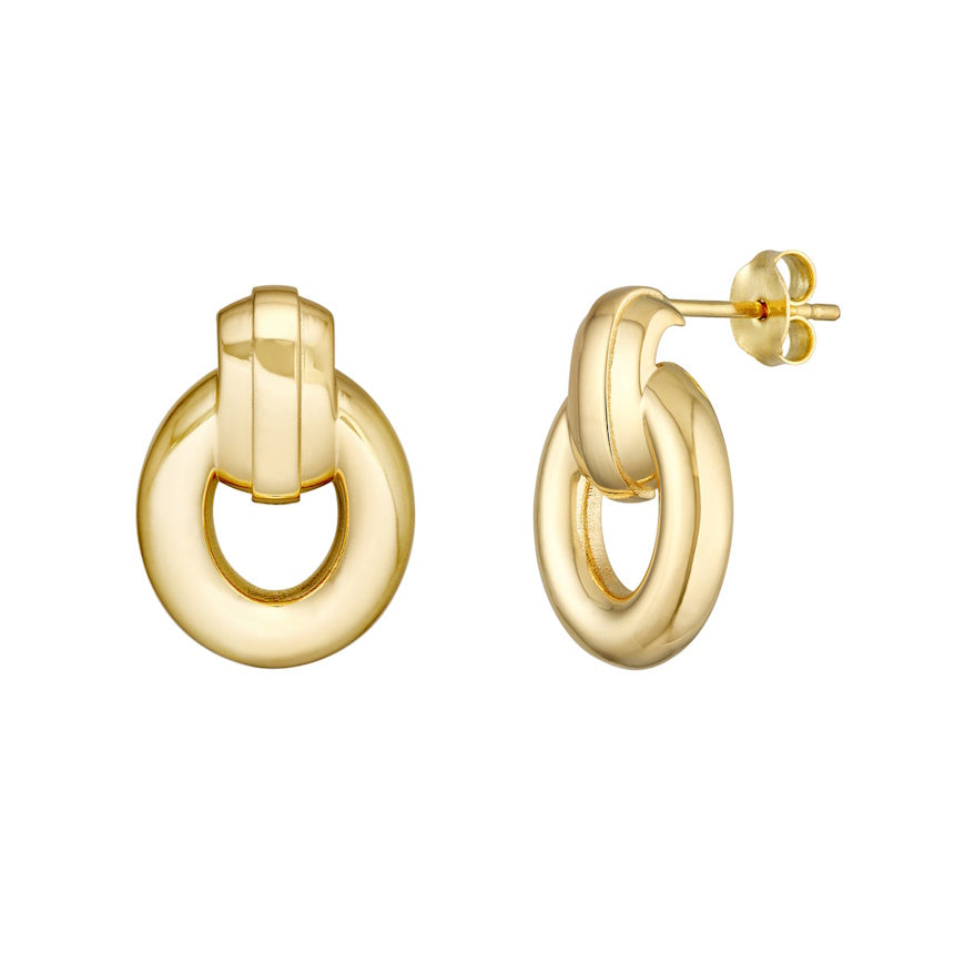 14K Gold Door Knocker Earrings