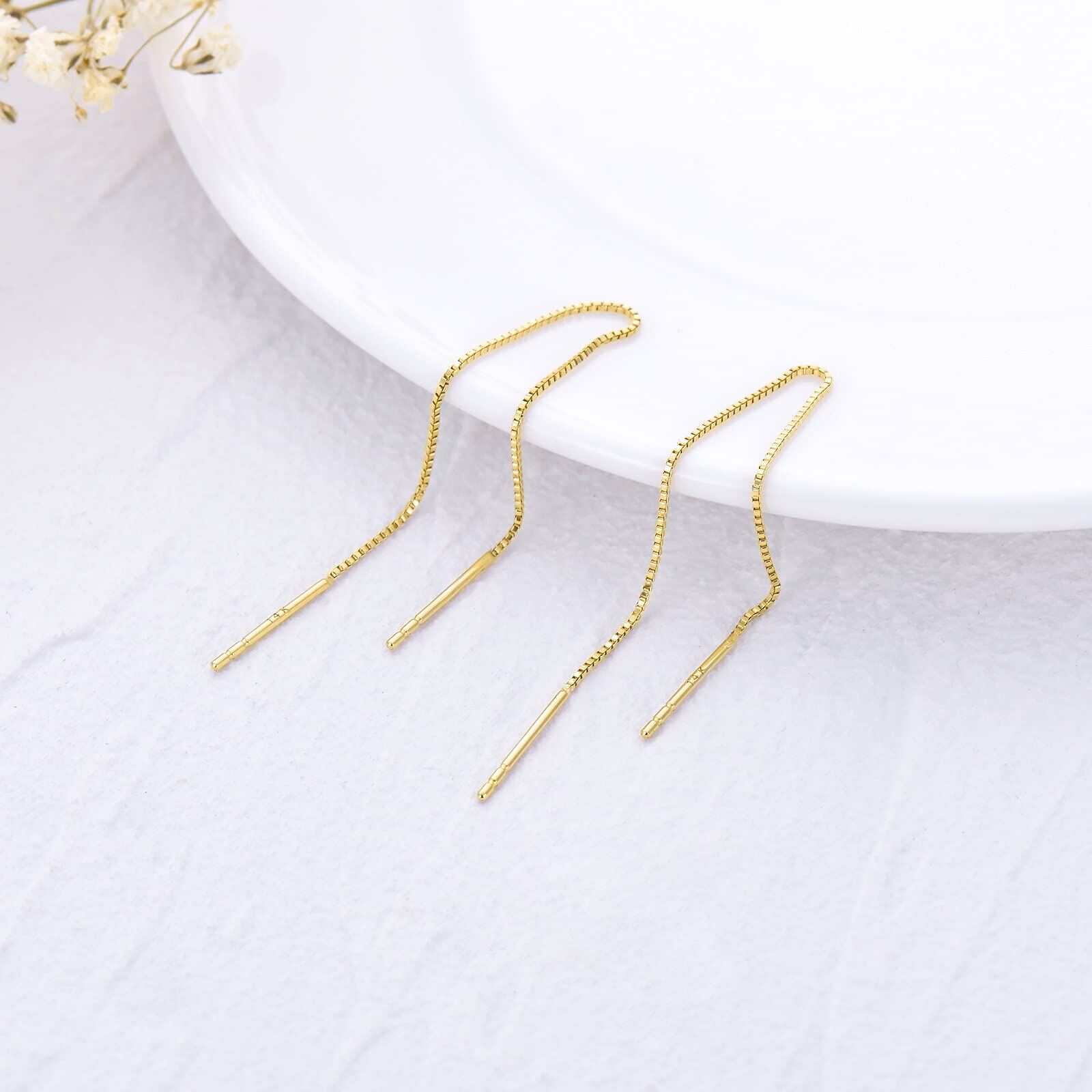 14K Gold Drop Earrings