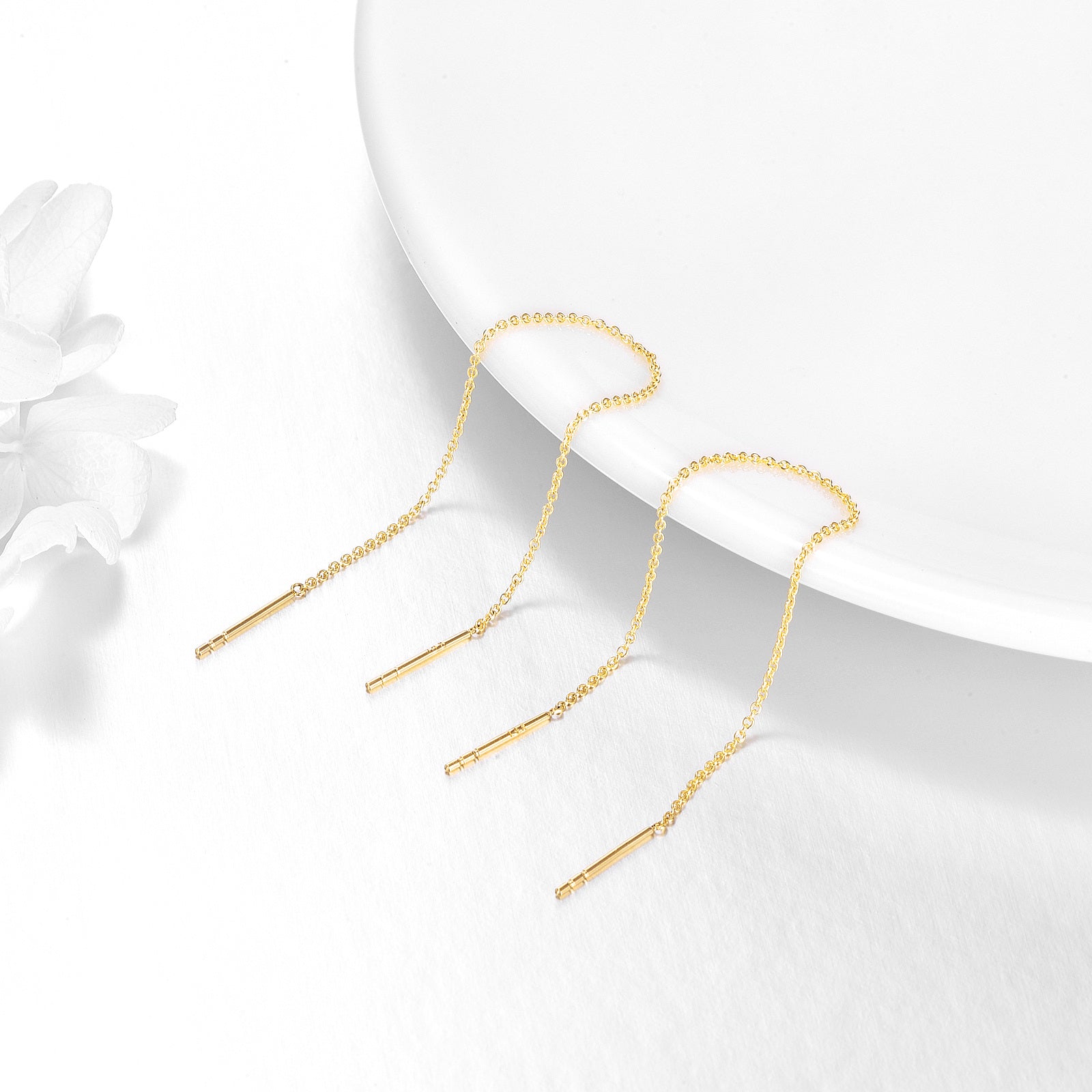 14K Gold Drop Earrings