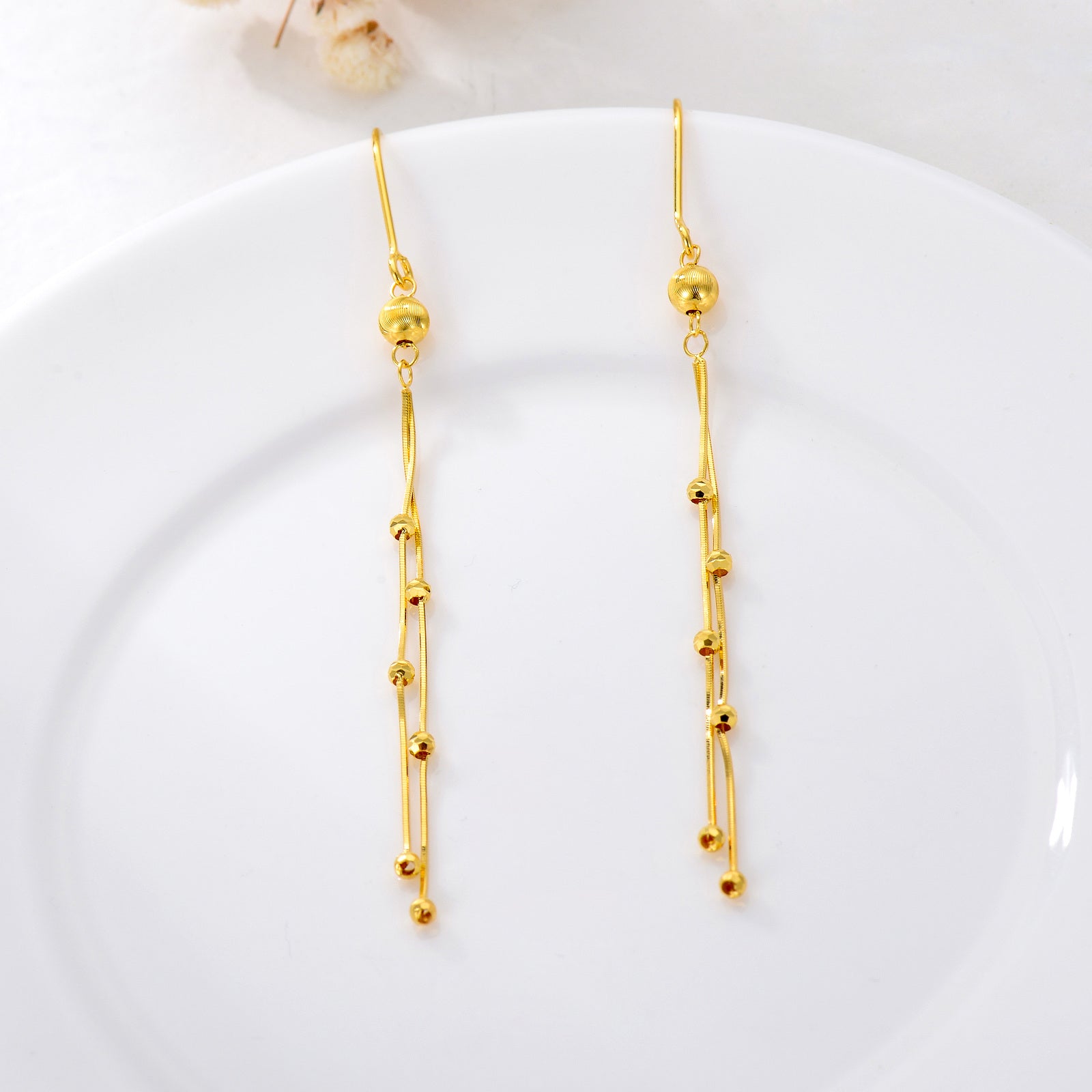 14K Gold Drop Earrings for Women