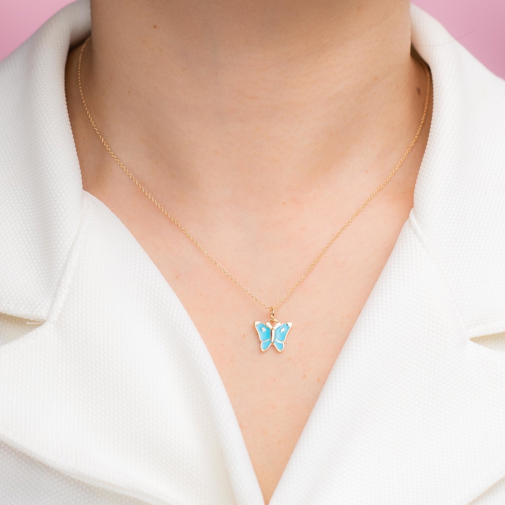 Enamel Butterfly Necklace