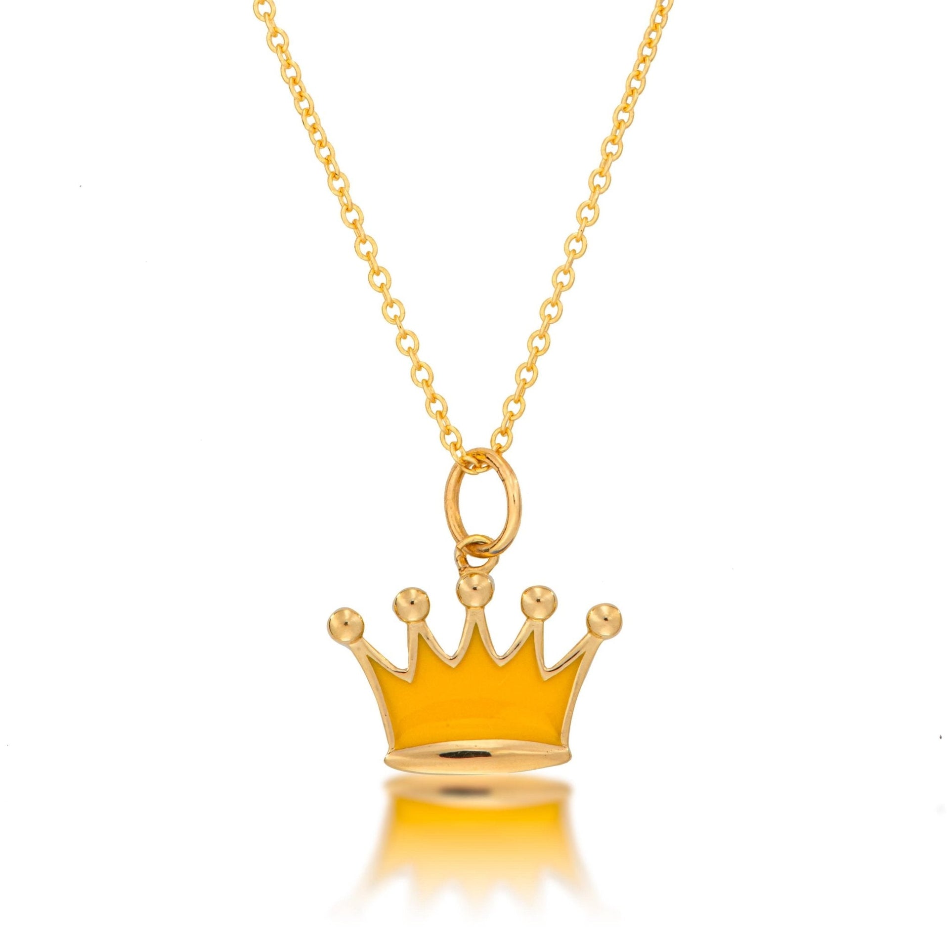Gold Crown Pendant Necklace