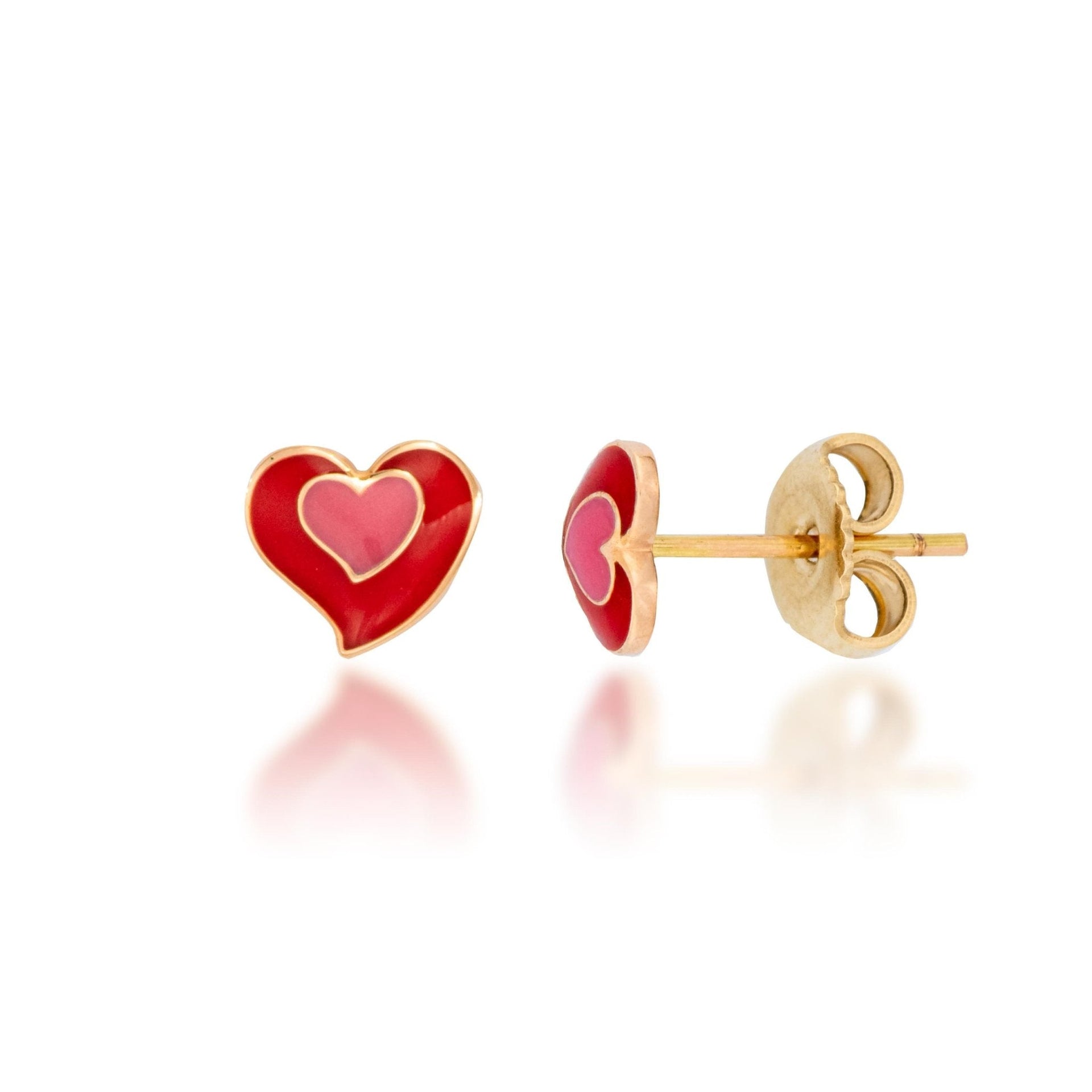 Enamel Heart Earrings