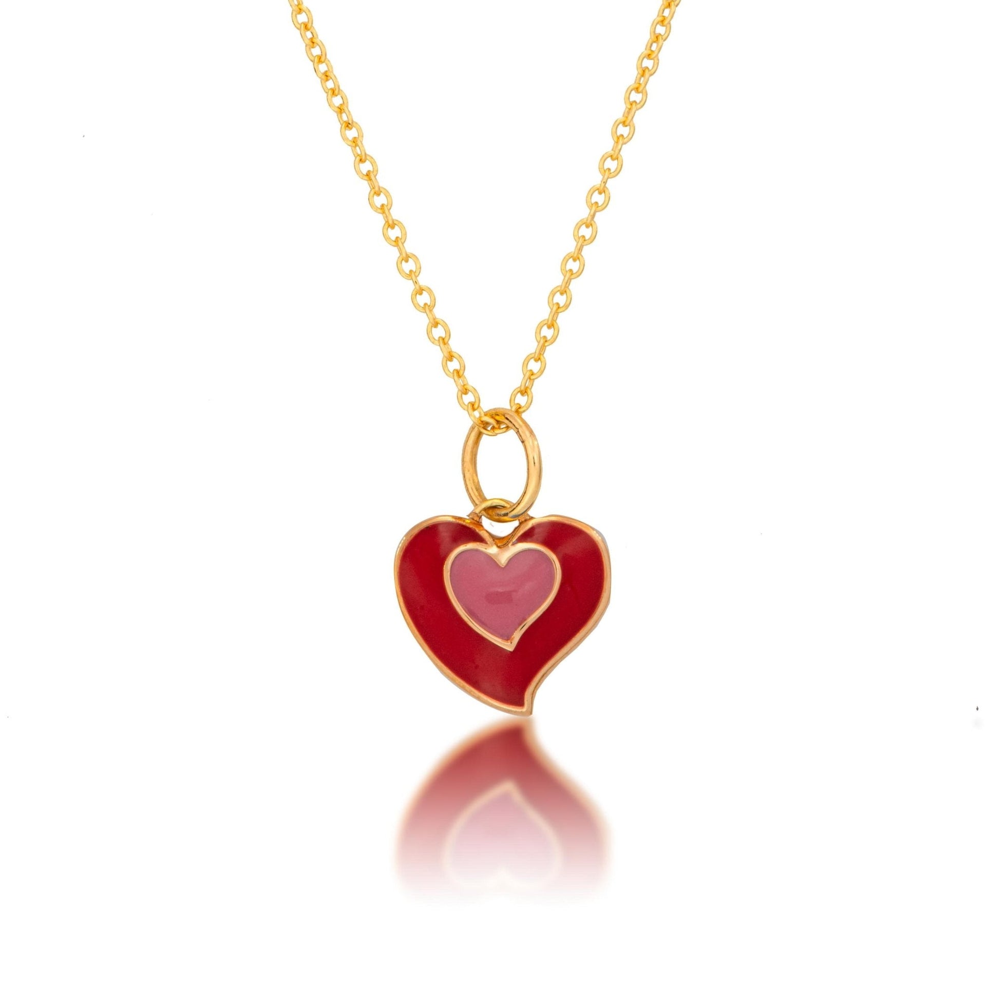 Red Enamel Heart Necklace
