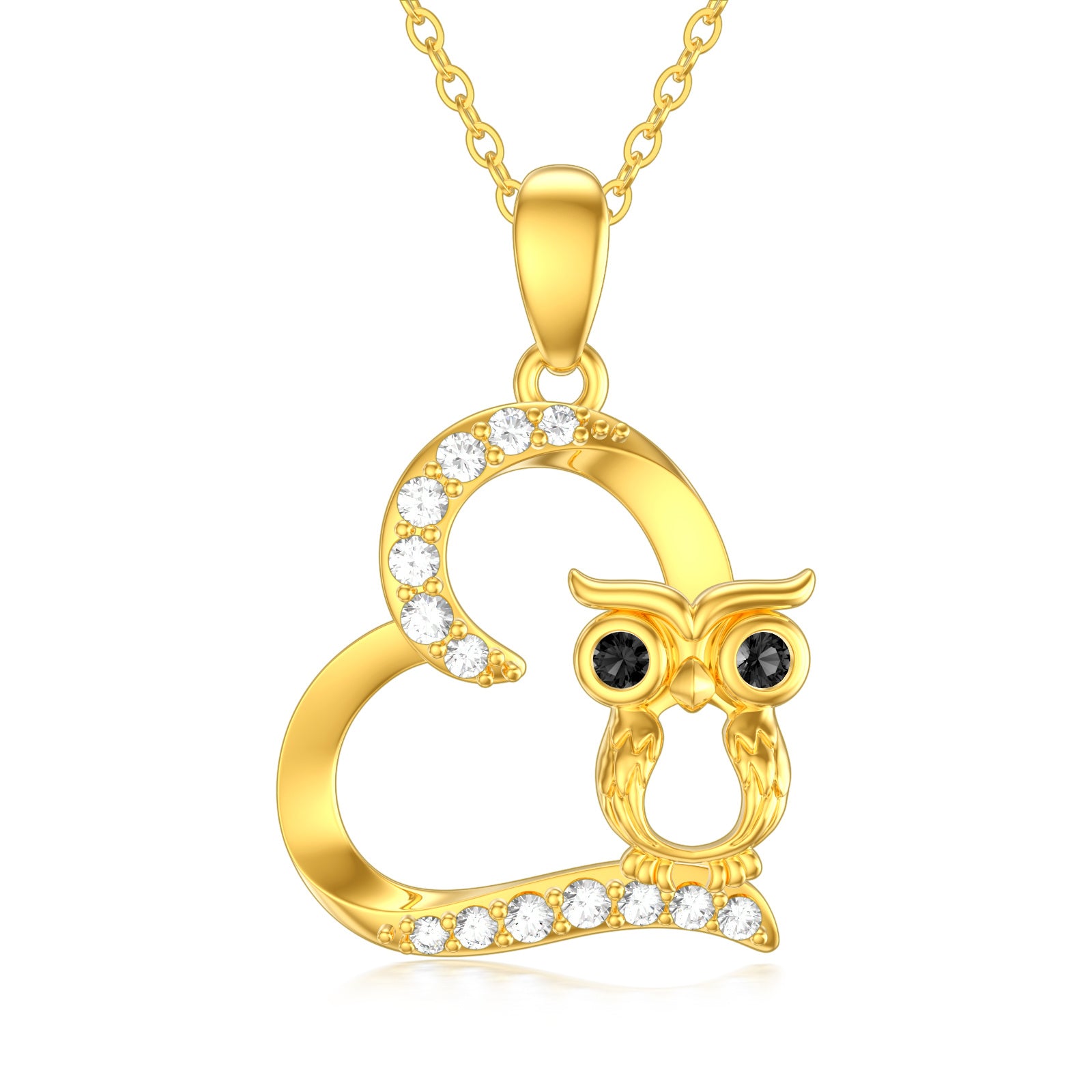14K Gold Cubic Zirconia Frog & Heart Necklace for Women