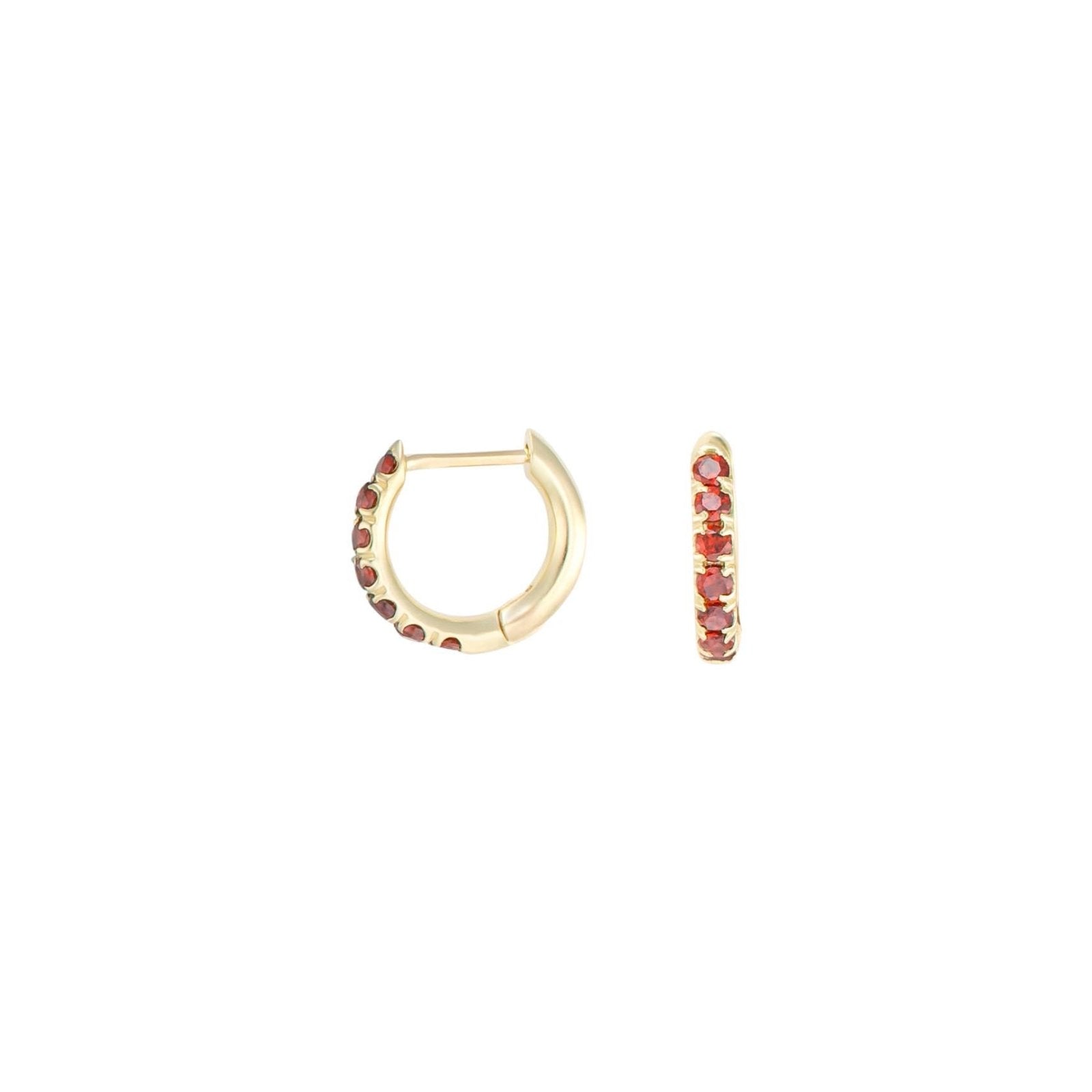 Garnet Huggie Earrings