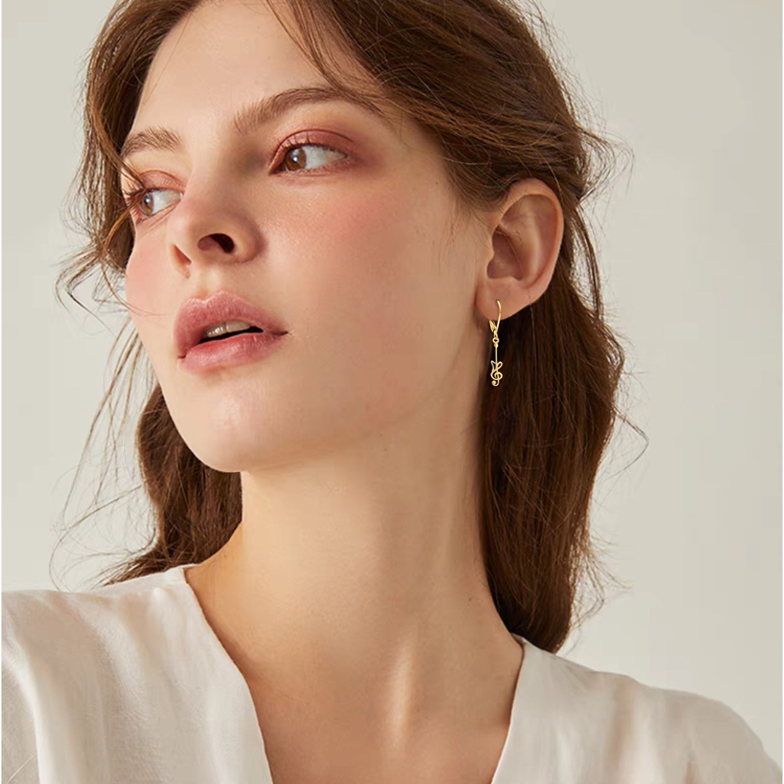 14K Gold Guitar Lever-back Earrings