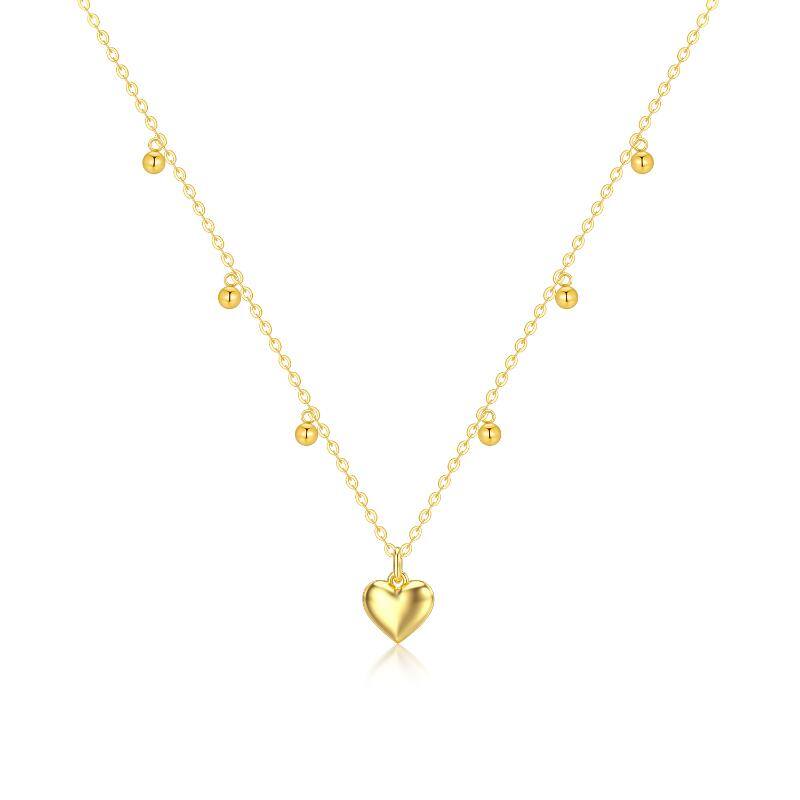 14K Gold Heart Metal Choker Necklace