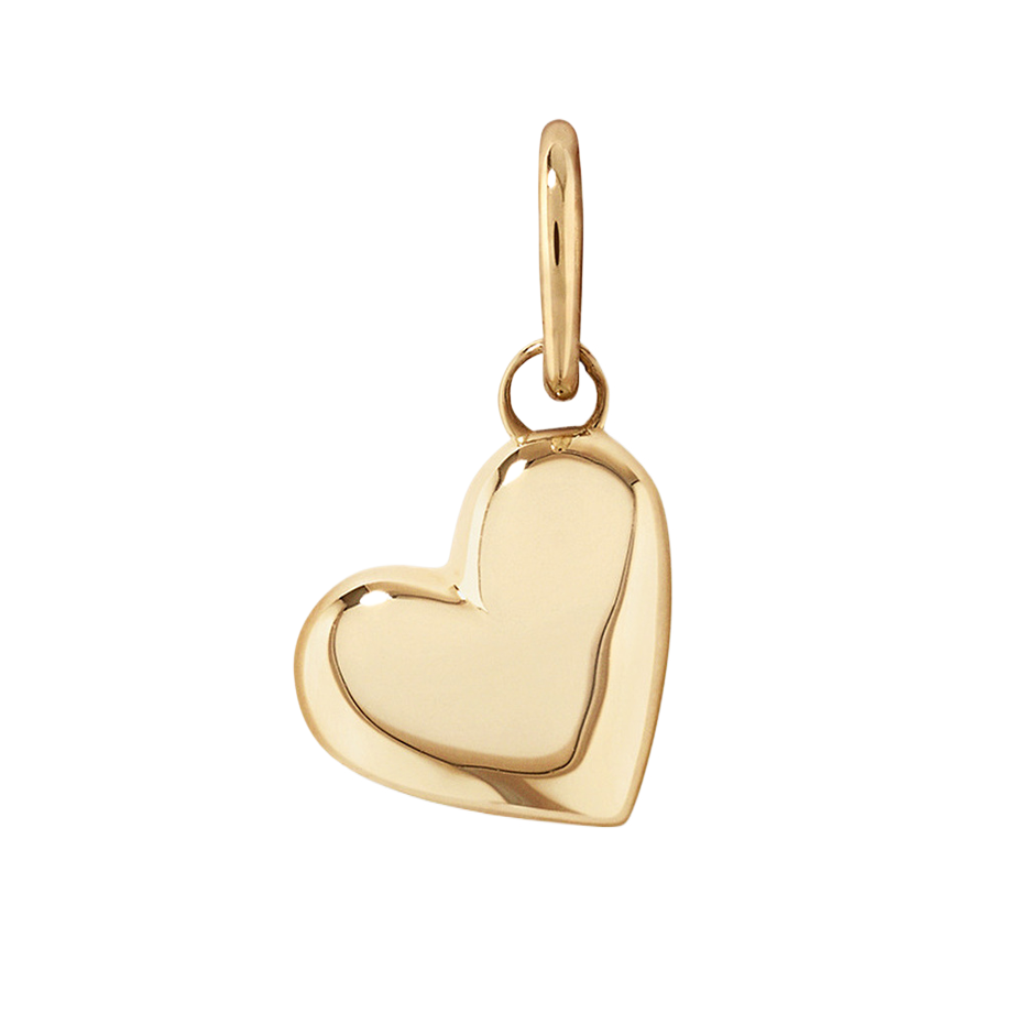 Sterling Silver with Yellow Gold Plated Heart Pendant Charms