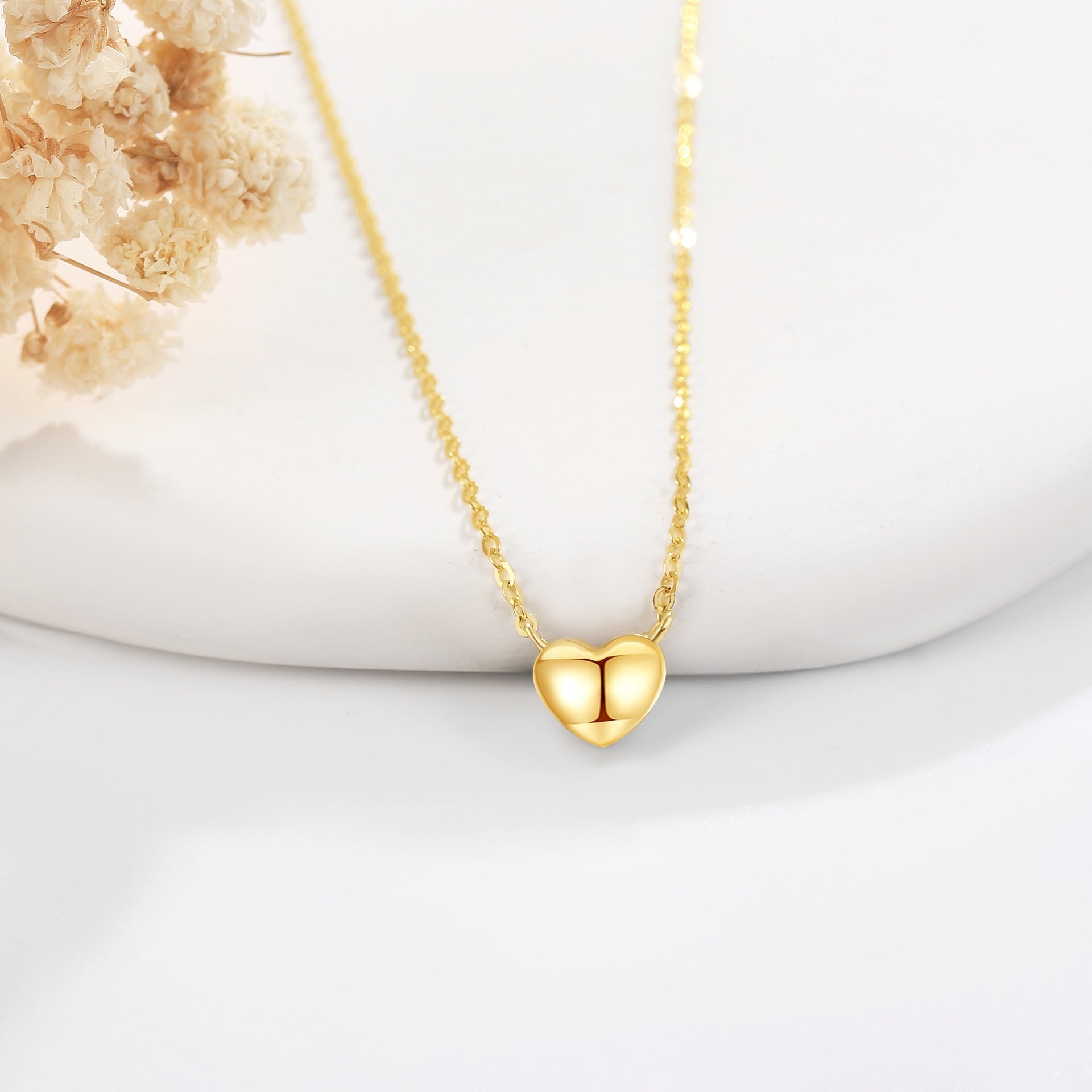 14K Gold Heart Pendant Necklace
