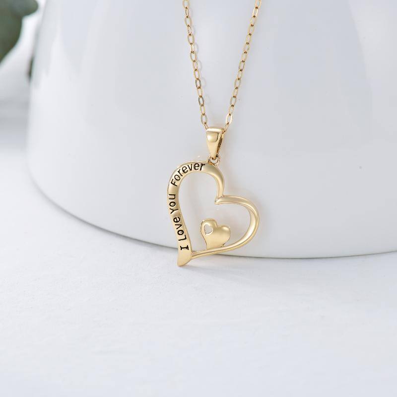 14K Gold Heart Pendant Necklace