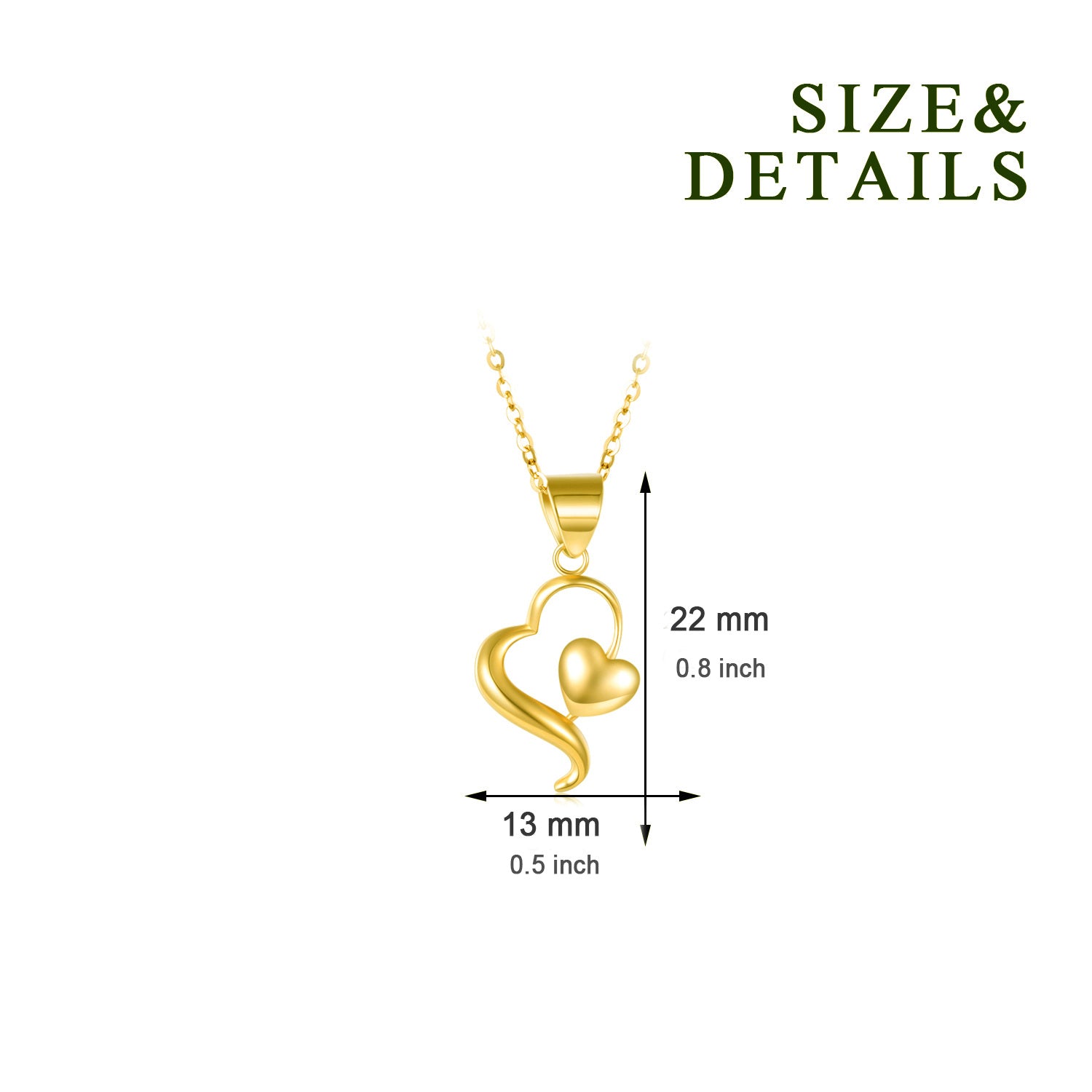 14K Gold Heart Pendant Necklace For Women Best Friend