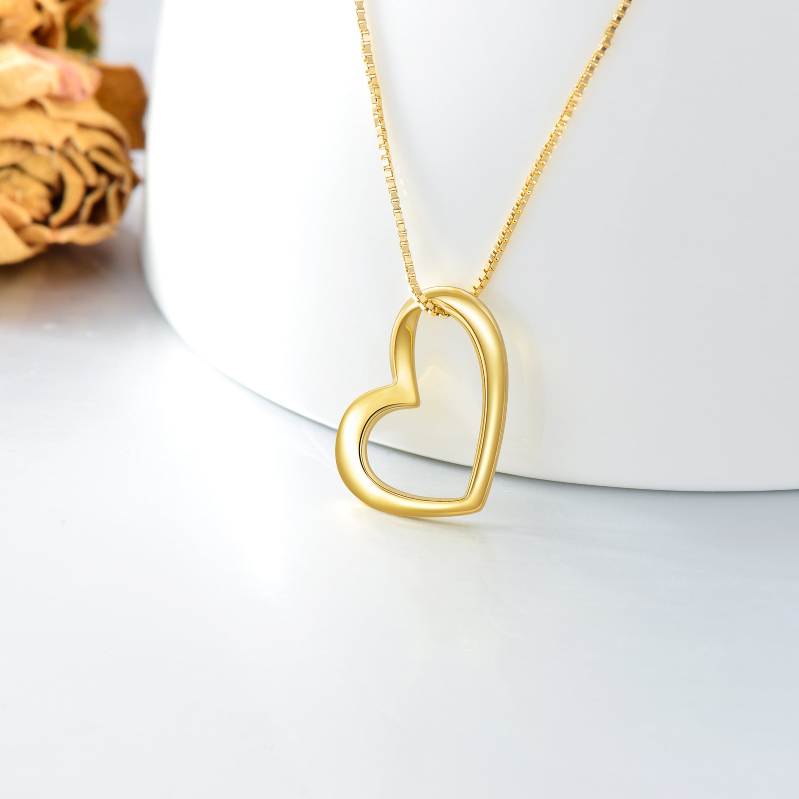 14K Gold Heart Pendant Necklace