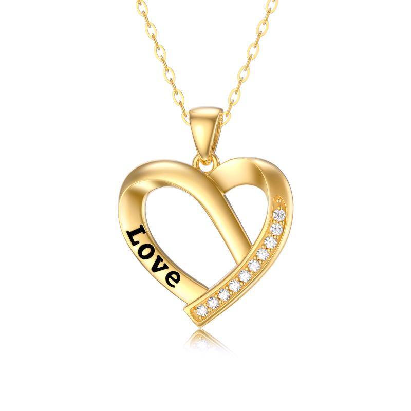 14K Gold Heart Pendant Necklace