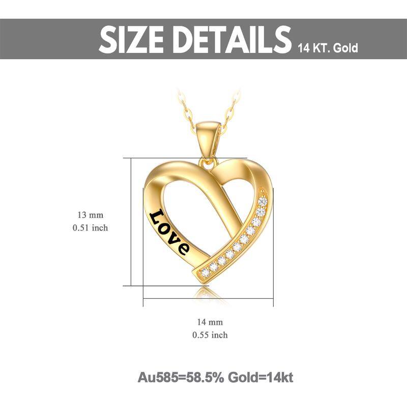 14K Gold Heart Pendant Necklace