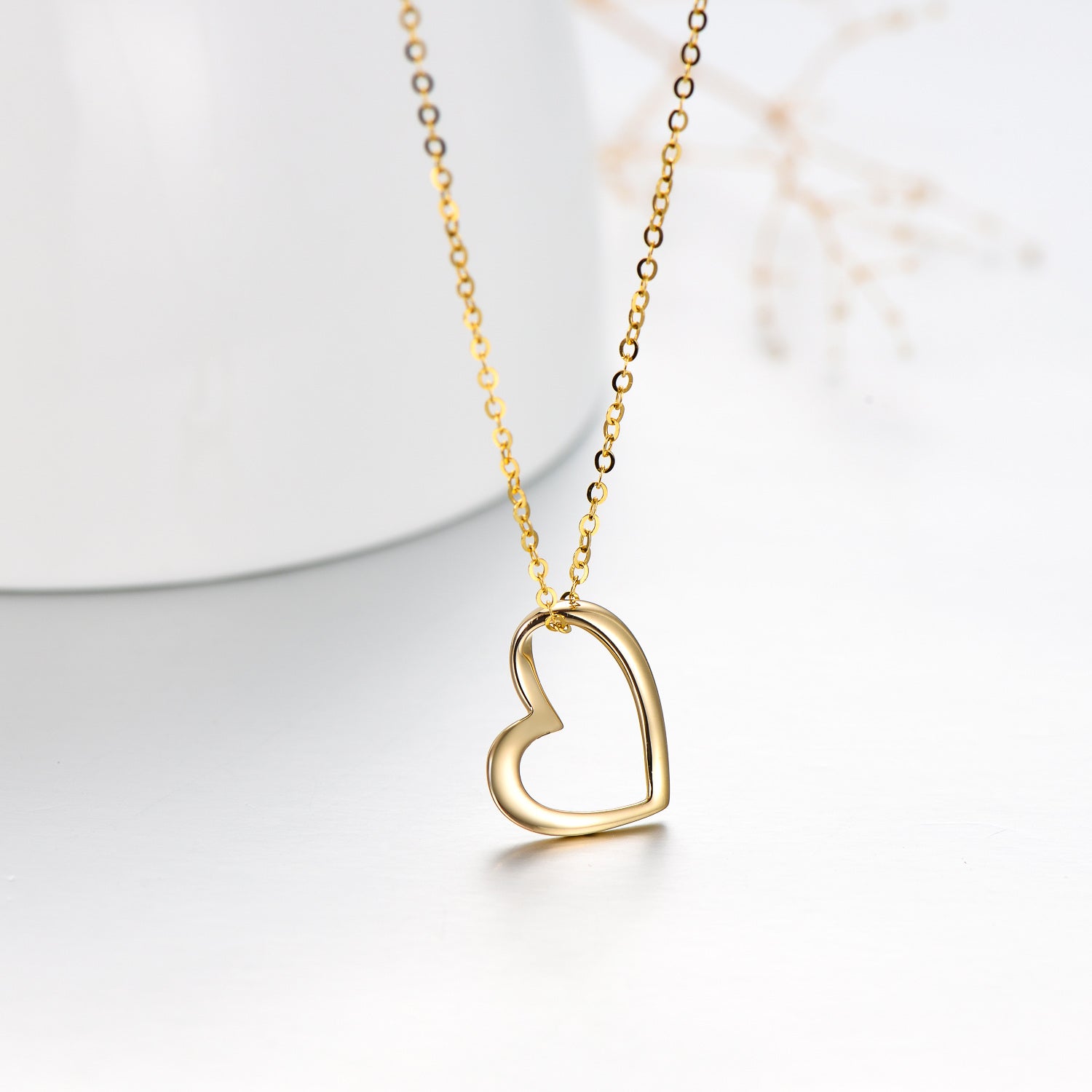 14K Gold Heart Pendant Necklace