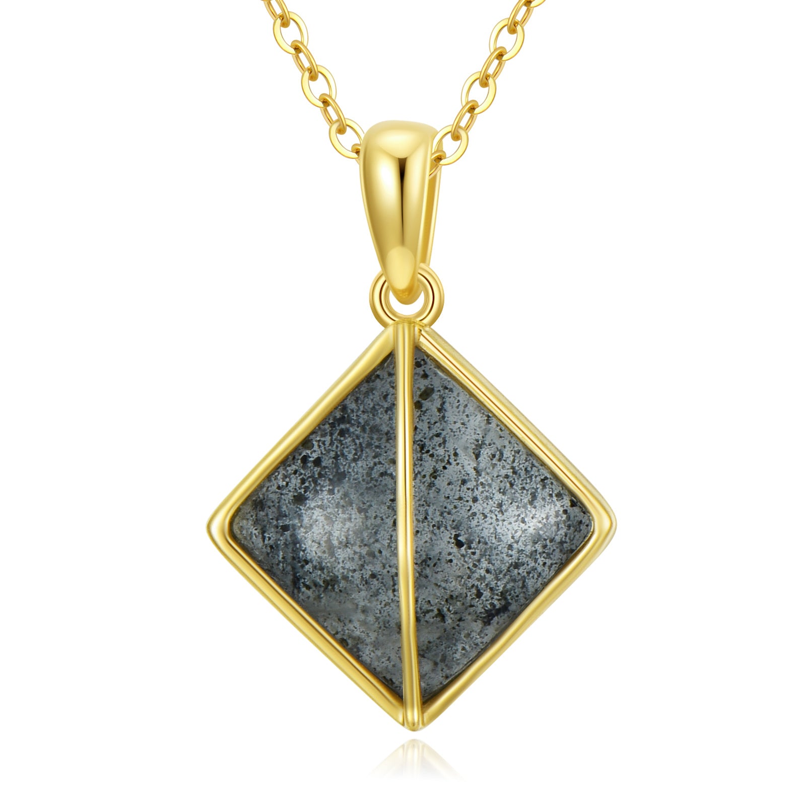 14K Gold Herkimer Diamond Pendant Necklace