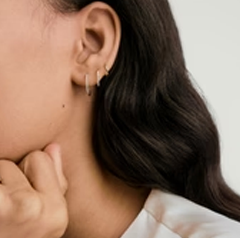 Sterling Silver with Yellow Gold Plated Hoop Earrings