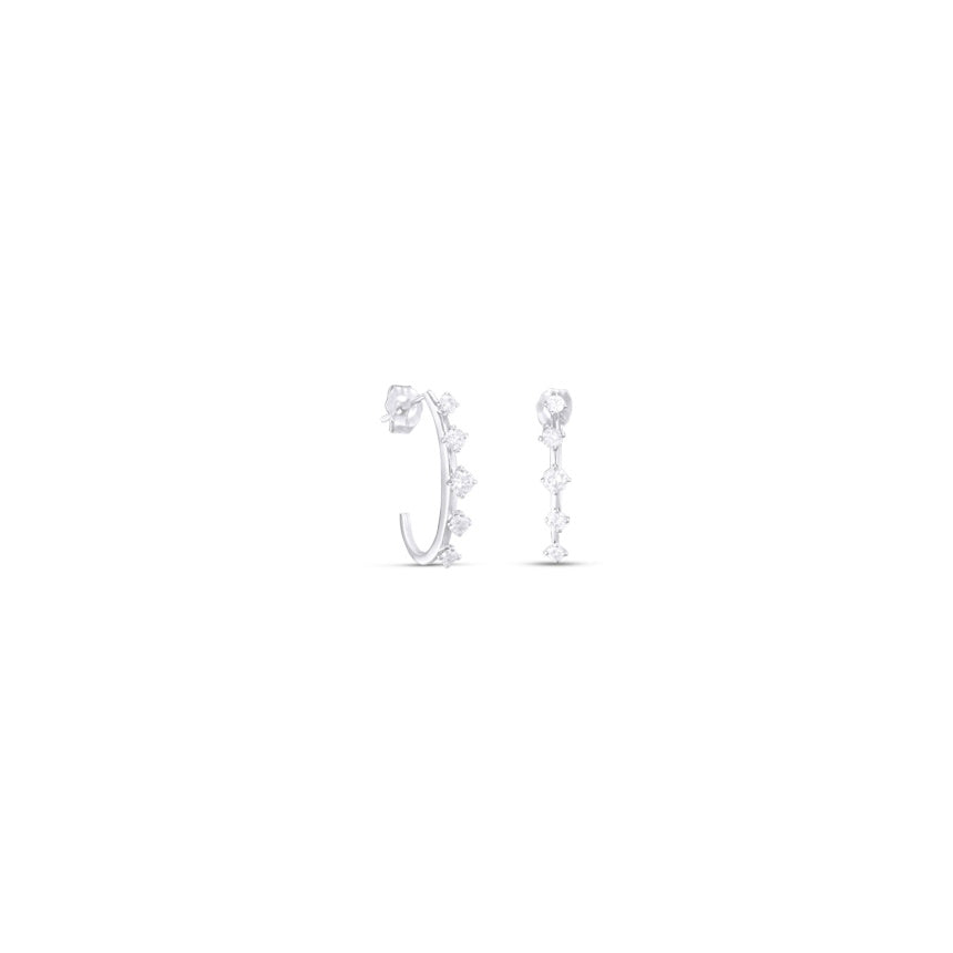 14K Gold Hoops With Diamonds