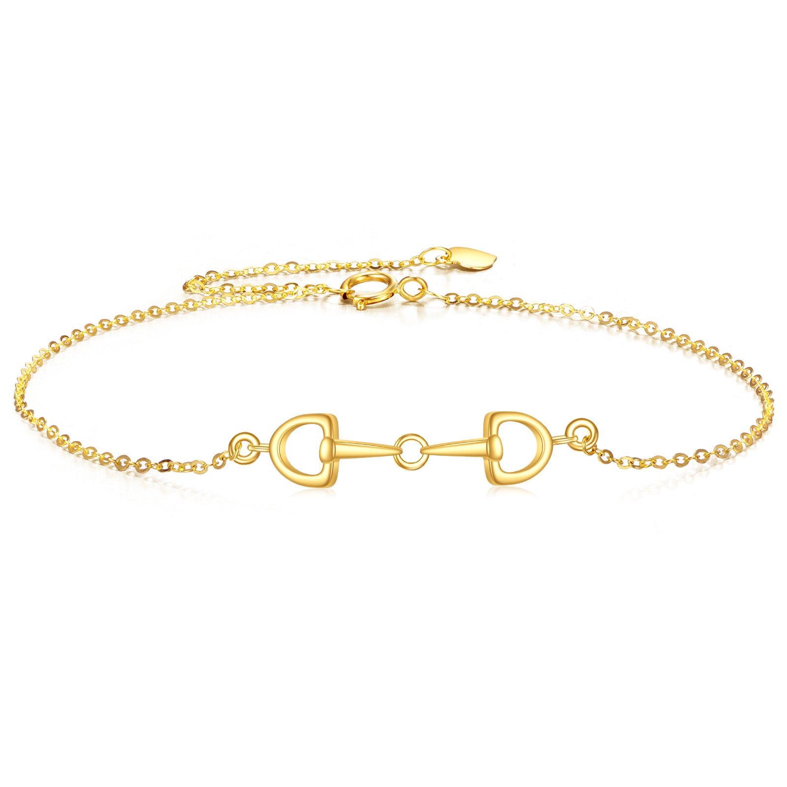 14K Gold Horseshoe Charm Bracelet