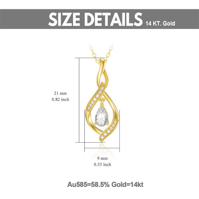 14K Gold Cubic Zirconia Infinite Symbol Pendant Necklace