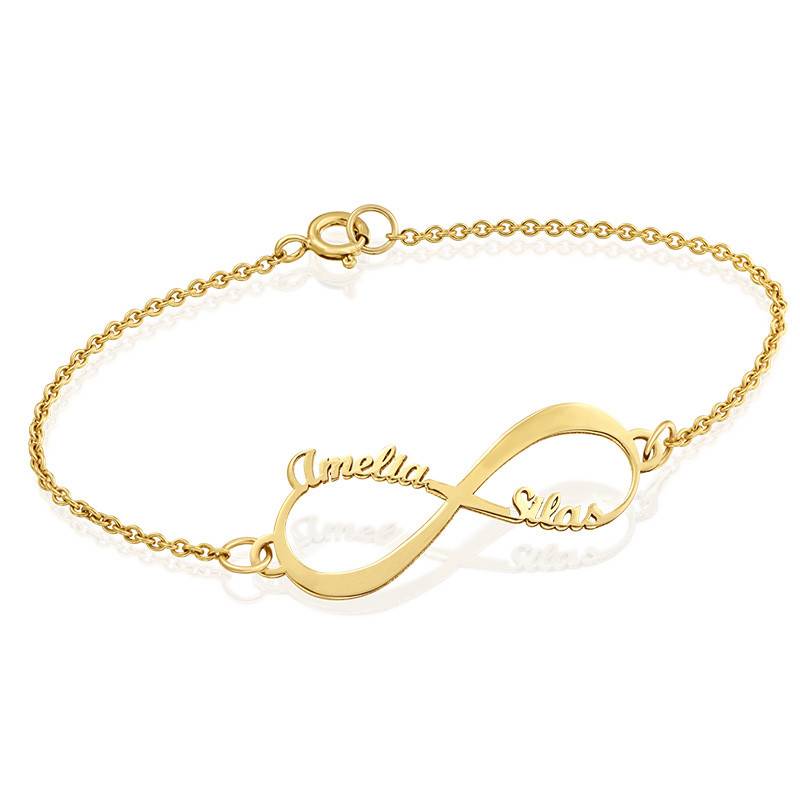 14K Gold Infinity Bracelet with Names