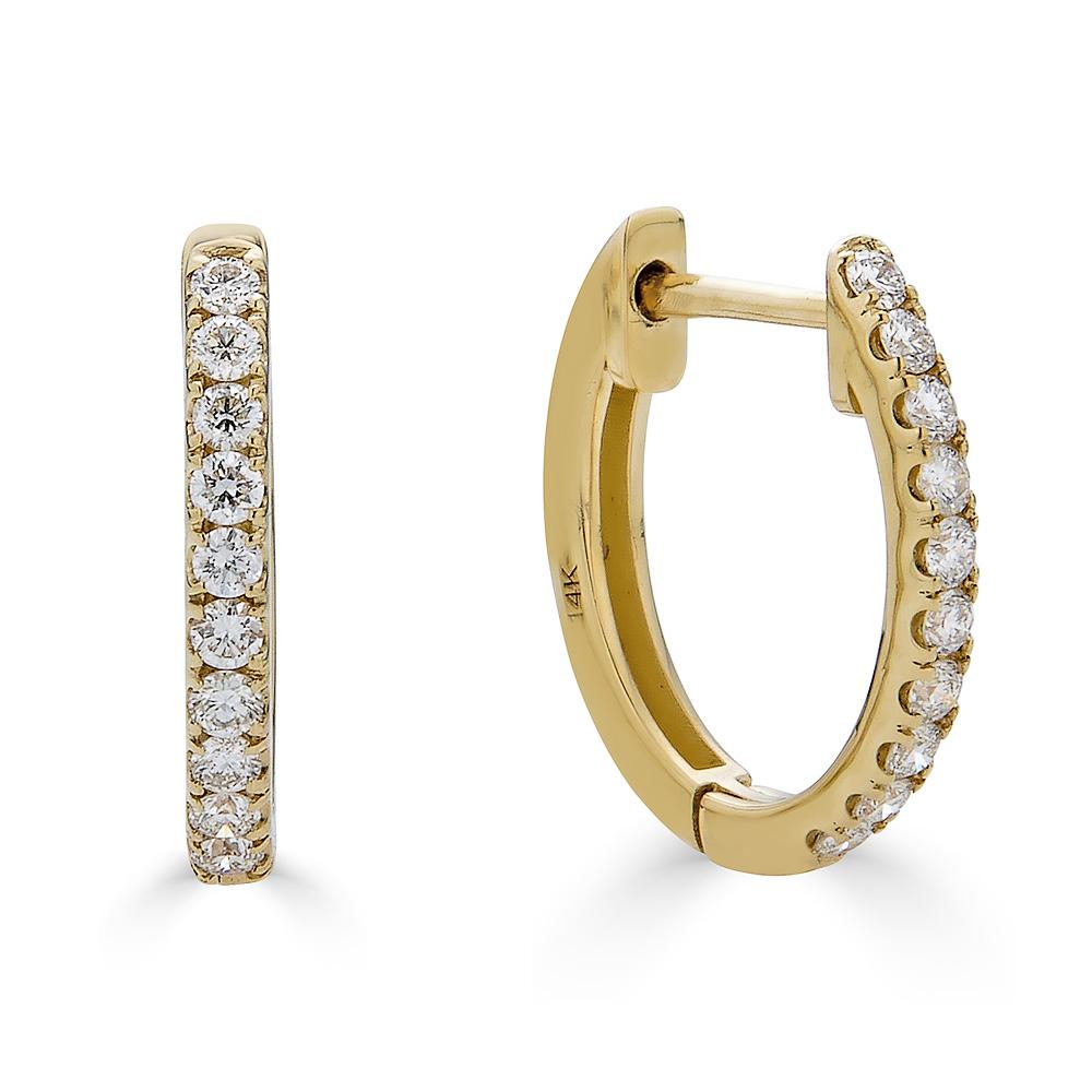 Dainty Diamond Hoop Earrings
