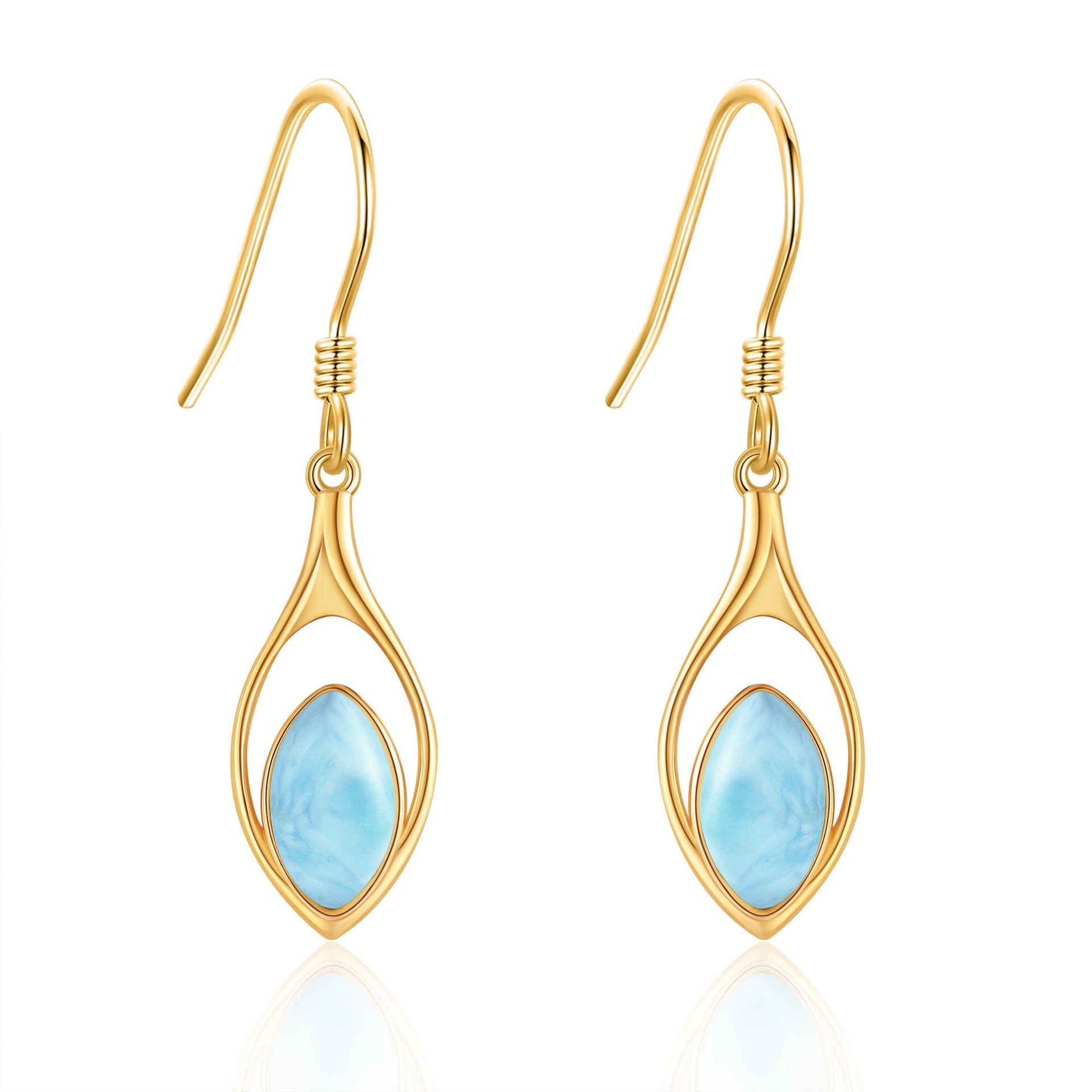 14K Gold Lablagite Drop Earrings