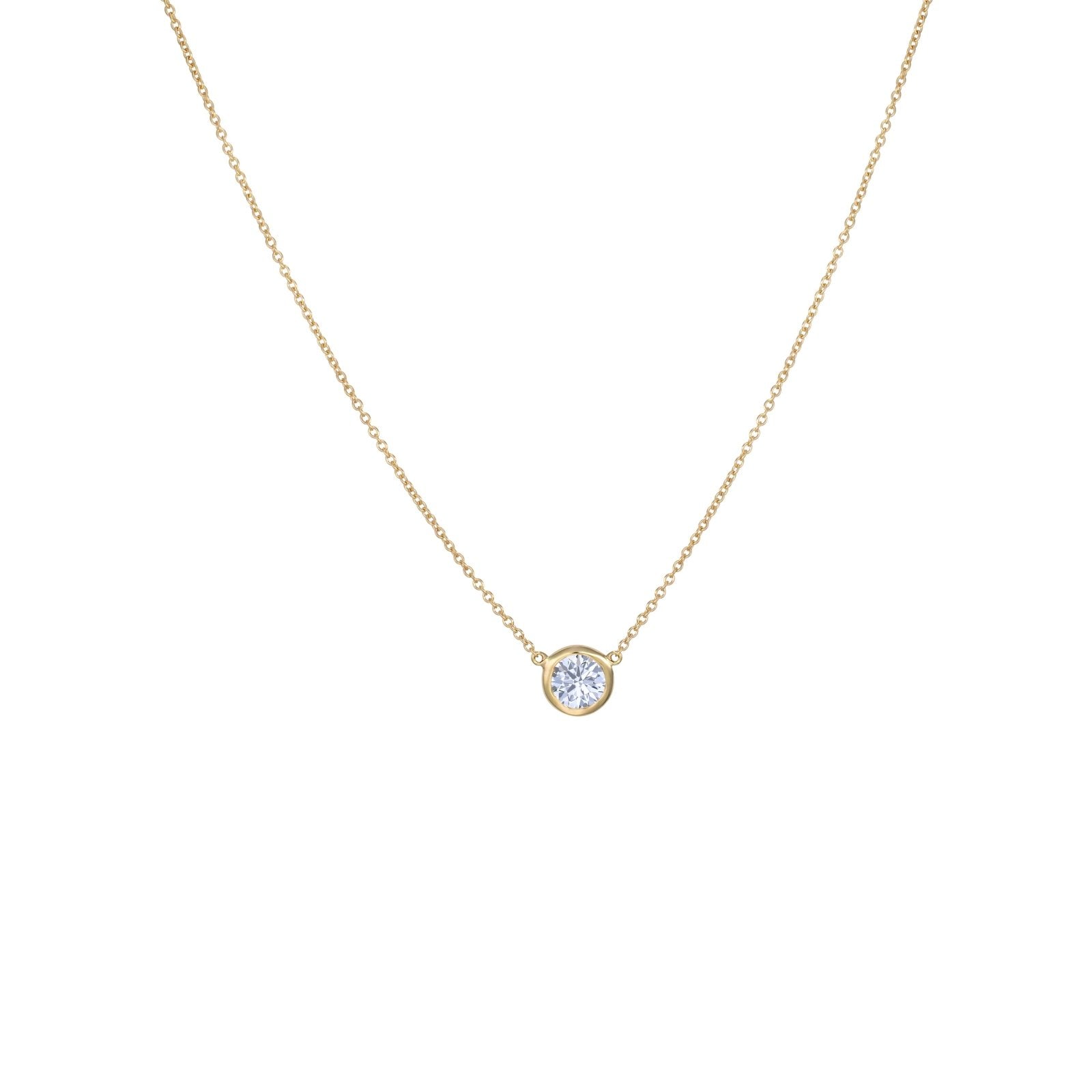 Single Diamond Bezel Necklace