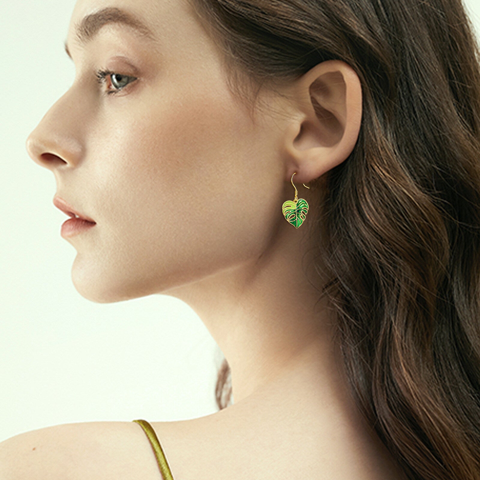 14K Gold Leaves Drop Earrings