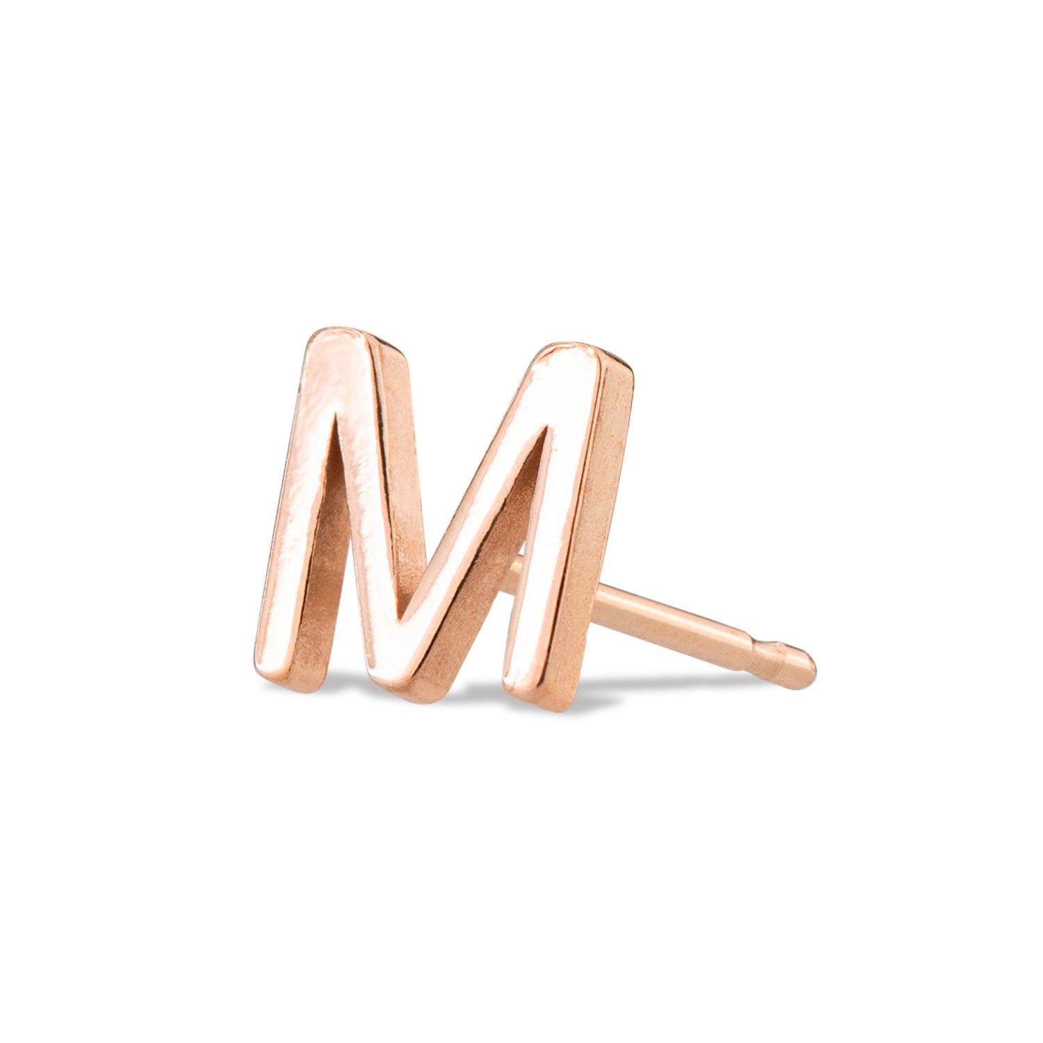 14K Gold Letter Stud - Rose Gold