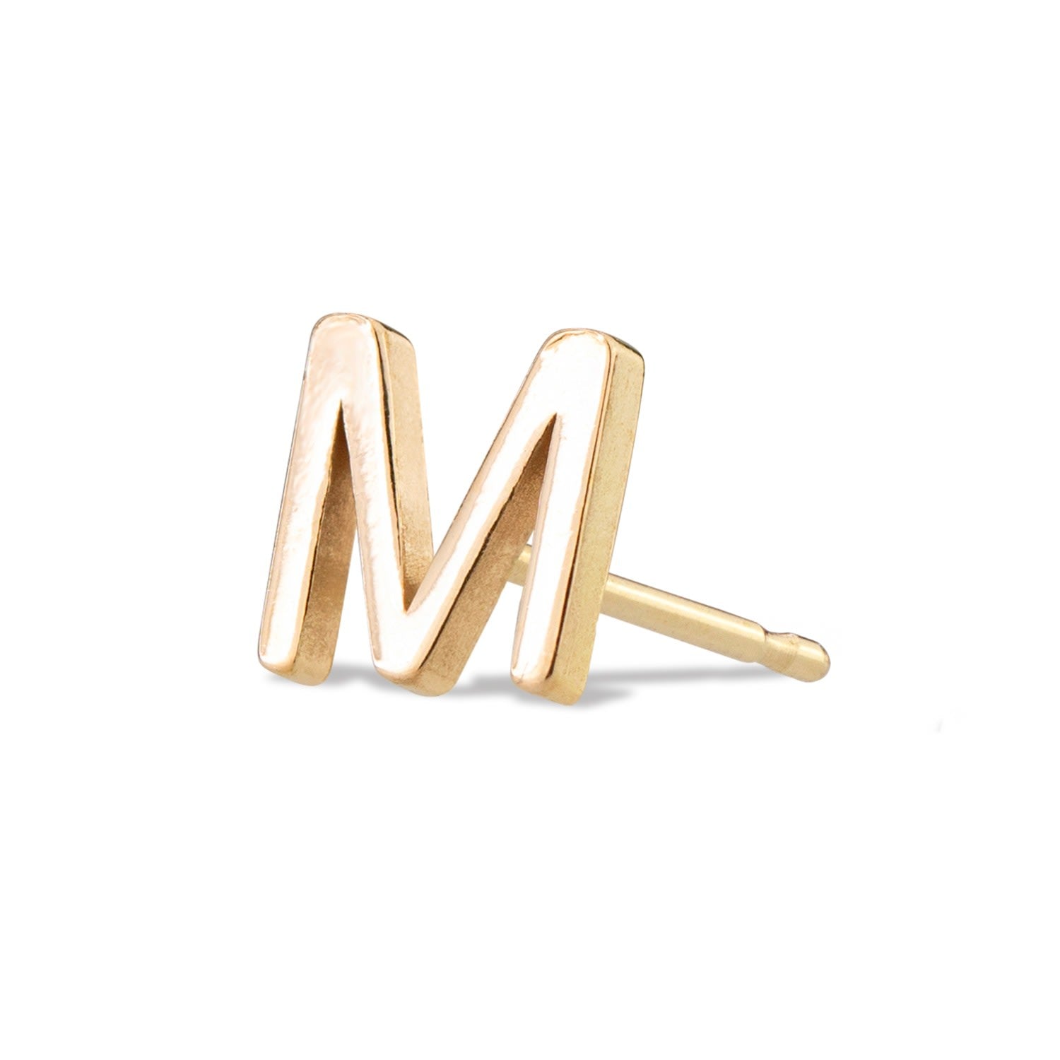 14K Gold Letter Stud - Yellow Gold