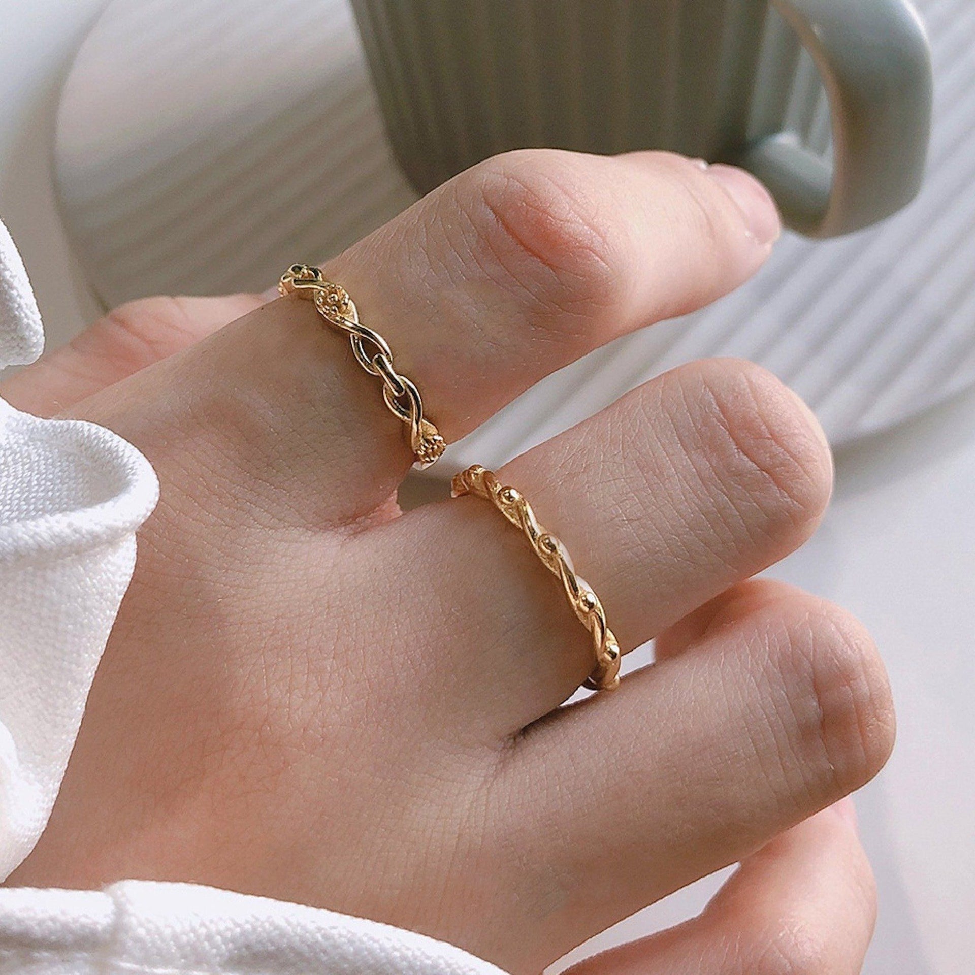 Gold Link Stackable Ring