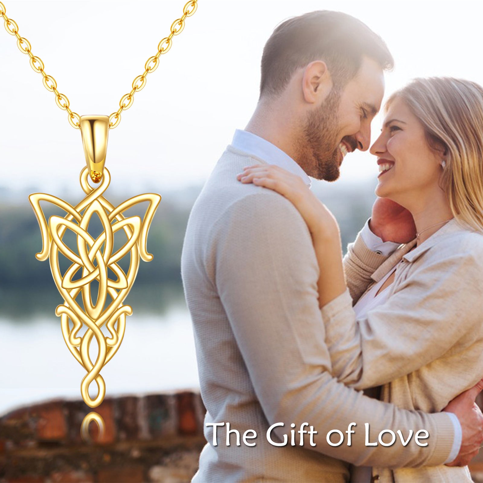 14K Gold Lord Ring Pendant Necklace