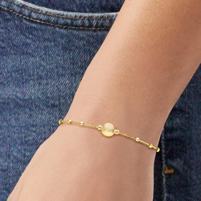 14K Gold Metal Beads Bracelet