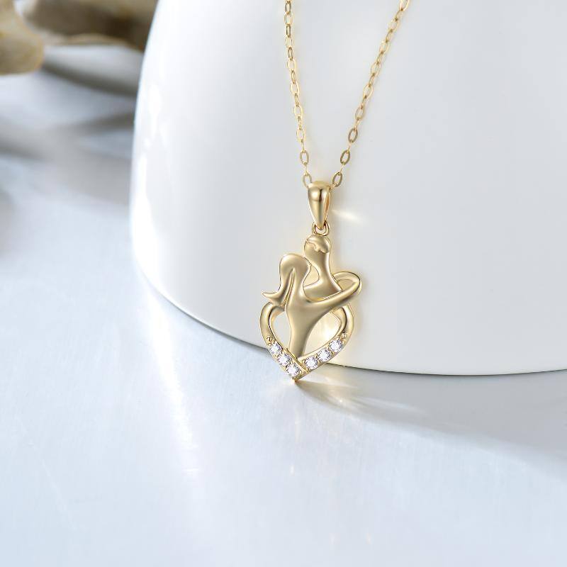 14K Gold Moissanite Couple Pendant Necklace