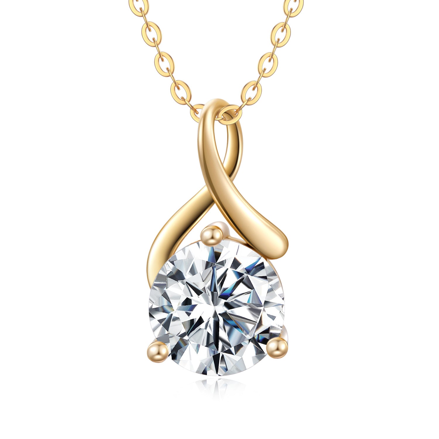 9K Gold Moissanite Infinite Symbol Pendant Necklace