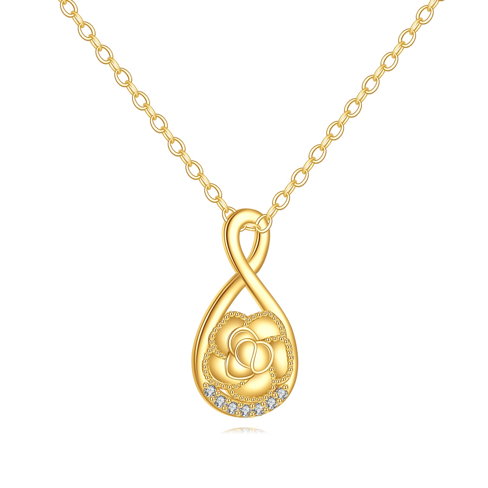 14K Gold Moissanite Infinity Symbol Pendant Necklace