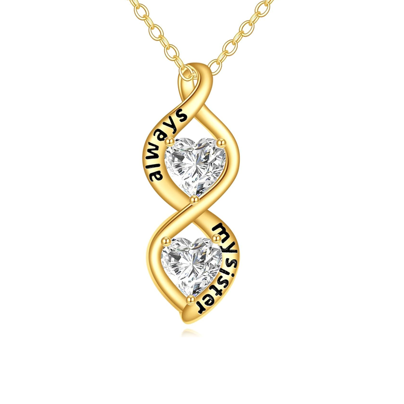 14K Gold Moissanite Infinity Symbol Pendant Necklace