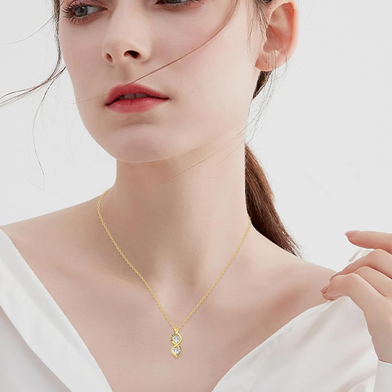 14K Gold Moissanite Infinity Symbol Pendant Necklace